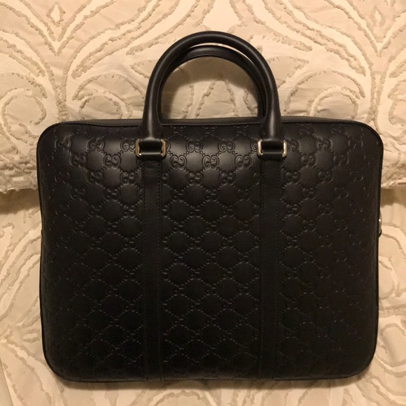 gucci signature leather briefcase